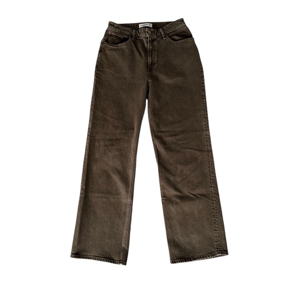 Abercrombie & Fitch Curve Love 90s Relaxed Jean High Rise Brown 28/6R - Picture 4 of 9